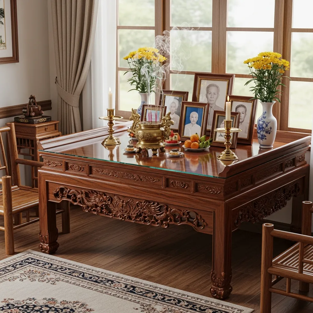 Kính Bàn Thờ: Chọn Kính Nào Hợp Phong Thủy, Dễ Lau Chùi?