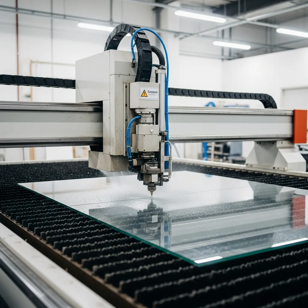Cắt CNC kính bằng công nghệ waterjet